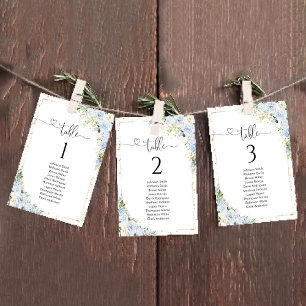 Dusty Blue Wedding Table Number Card