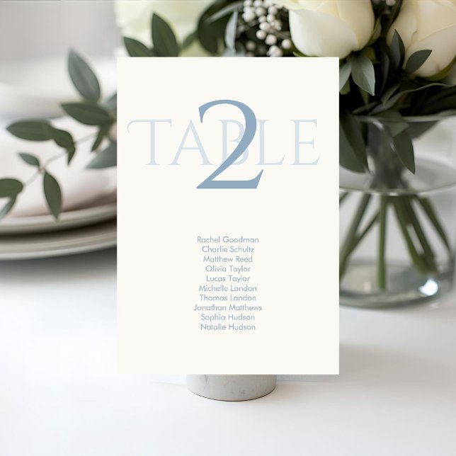 Dusty Blue Wedding Table Number Seating Chart  (Creator Uploaded)