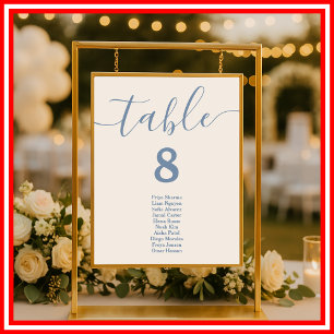 Dusty Blue Wedding Table Seating Chart