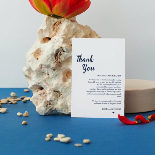 Dusty Blue Wedding table  Thank You Card (Creator Uploaded)
