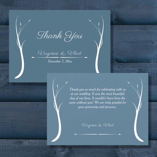 Dusty Blue Wedding Thank You Card (Dusty Blue Wedding Thank You Card)