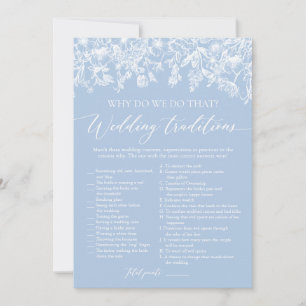 Dusty Blue Wedding Traditions Bridal Shower Game Invitation