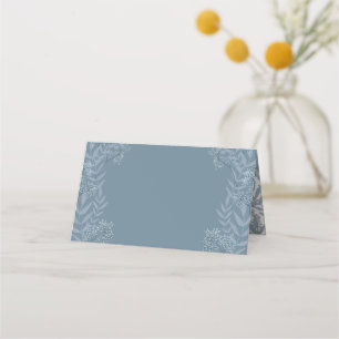 Dusty Blue Wedding Vintage Botanical Place Card