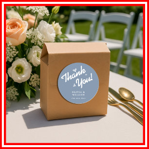 Dusty Blue Wedding   Wildflower Classic Round Sticker