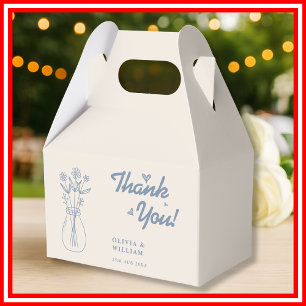 Dusty Blue Wedding Wildflower Favor Box