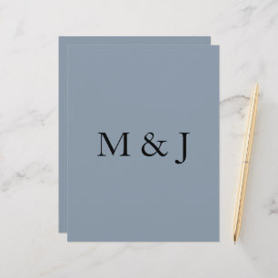 Dusty Blue Weddings Bridal Party Monograms Custom Letterhead
