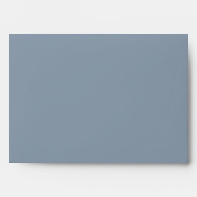 Dusty Blue Weddings Simple Minimal Elegant Custom Envelope (Front)