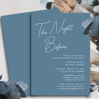 Dusty Blue Whimsical Script Chic The Night Before