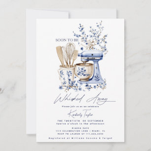 Dusty Blue Whisked Away Bridal Shower Invitation