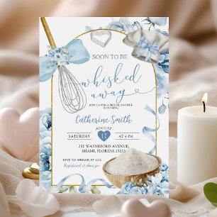 Dusty Blue Whisked Away Bridal Shower Invitation