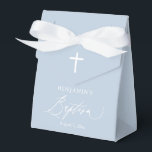 Dusty Blue White Cross Boy Baptism Favour Box<br><div class="desc">Dusty Blue White Cross Boy Baptism Favour Box,  Blue Baptism,  Boy Baptism,  Modern Blue Baptism Favour Sticker</div>