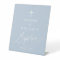 Dusty Blue White Cross Boy Baptism Welcome Sign