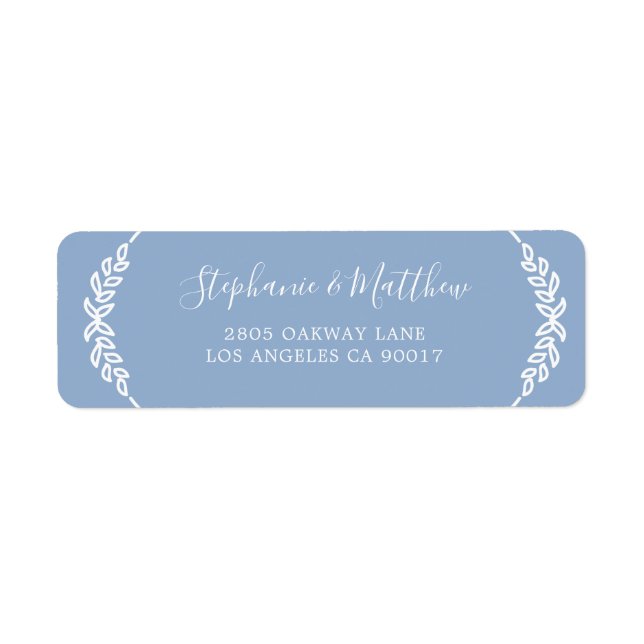 Dusty Blue White Leaf Foliage Elegant Wedding (Front)