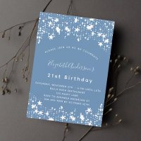 Dusty blue white stars birthday party