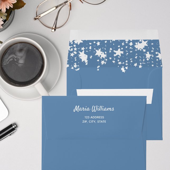 Dusty blue white stars envelope (Creator Uploaded)