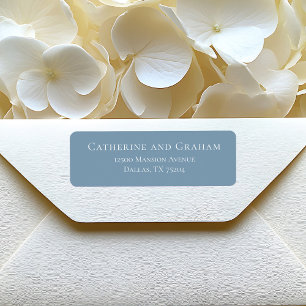 Dusty Blue White Typography Mariage Adresse de ret
