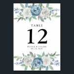 Dusty Blue & White Wedding Table Number Cards<br><div class="desc">Use with Dusty Blue & White Floral Wedding Invitation set.</div>