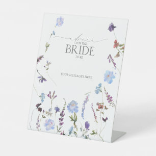 Dusty Blue Wildflower Advice To The Bride Pedestal Sign