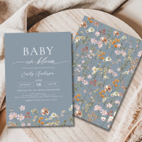 Dusty Blue Wildflower Baby in Bloom Baby Shower