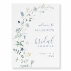 Dusty Blue Wildflower Boho Bridal Shower Welcome