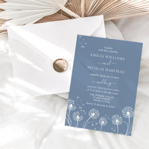 Dusty Blue Wildflower Boho Wedding Invitation