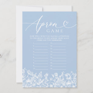 Dusty Blue Wildflower Bridal Shower Apron Game Invitation