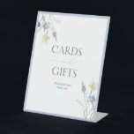 Dusty Blue Wildflower Bridal Shower Cards & Gifts Pedestal Sign<br><div class="desc">A graciously styled sign to ensure your guests feel subtly guided—not instructed. With a refined botanical border and timeless type, this piece lends a polished air to your cards and gifts table while integrating seamlessly into the overall aesthetic. Also suitable for welcome tables, guestbook stations, or favour displays. Reach out...</div>