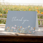 Dusty Blue Wildflower Bridal Shower Garden Thank You Card<br><div class="desc">Express your gratitude with our Wildflower Bridal Shower Thank You Card. This beautifully designed card captures the essence of nature's charm, featuring vibrant wildflowers against a warm terracotta backdrop. The delicate wildflowers symbolize the beauty and uniqueness of each moment shared during the bridal shower. Send a token of appreciation that...</div>