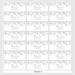 Dusty Blue Wildflower Bridal Shower Guest Address