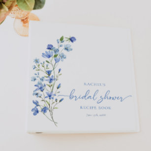 Dusty Blue Wildflower Bridal Shower Recipe Binder