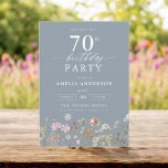 Dusty Blue Wildflower Garden Floral 70th Birthday Invitation<br><div class="desc">Celebrate in style with a garden floral calligraphy 70th birthday invitation, perfect for a milestone event. Featuring vibrant floral designs and elegant calligraphy, this invitation sets a whimsical yet sophisticated tone for your celebration. The lush garden theme blends natural beauty with graceful typography, creating a timeless and inviting look. Ideal...</div>