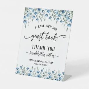 Dusty Blue Wildflowers Please Sign Our Guest Book