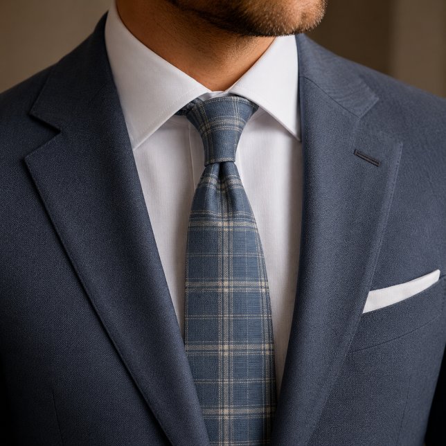 Dusty Blue Windowpane Plaid Tie (Creator Uploaded)