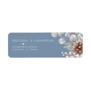 Dusty Blue Winter Pinecone Botanical Wedding   