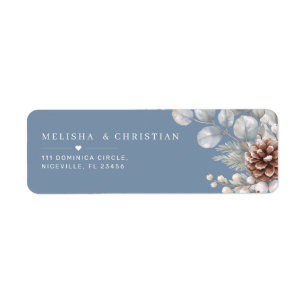 Dusty Blue Winter Pinecone Botanical Wedding