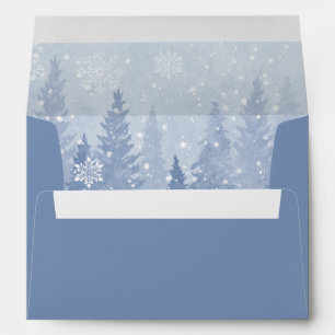 Dusty Blue Winter Scene Envelope