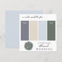 Dusty Blue Yellow & Green Colour Palette Card