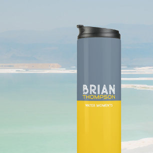 Dusty Blue / Yellowish Stylishly Modern Thermal Tumbler