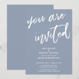 Dusty Blue You Are Invited Wedding Reception Invitation