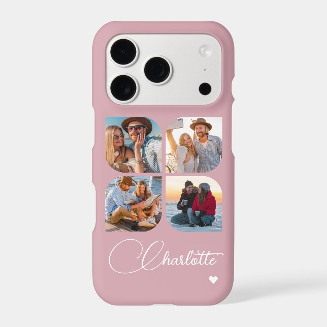 Dusty Blush 4 Photo Personalized Name (Back)