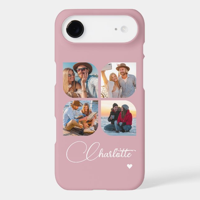 Dusty Blush 4 Photo Personalized Name (Back)