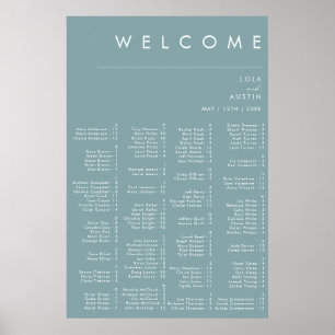 Dusty Boho   Blue Alphabetical Seating Chart 