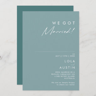 Dusty Boho   Blue and Green Elopement Announcement