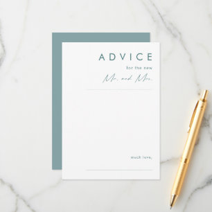 Dusty Boho Blue and Green Wedding Advice Card