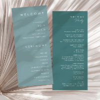 Dusty Boho | Blue and Green Wedding Program