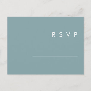 Dusty Boho   Blue and Green Wedding RSVP Postcard