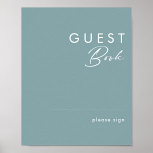 Dusty Boho Blue Guest Book Sign