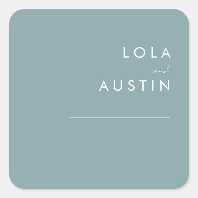 Dusty Boho | Blue Wedding Envelope Seals (Front)