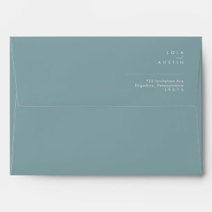 Dusty Boho   Blue Wedding Invitation Envelope