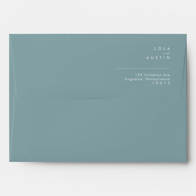 Dusty Boho | Blue Wedding Invitation Envelope (Back (Top Flap))